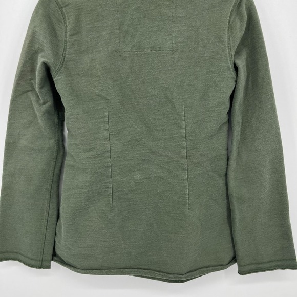 Lucky Brand Cardigan Sweater Women's M Olive Green Vtg Y2K Solid Wrap Pockets - Picture 8 of 8